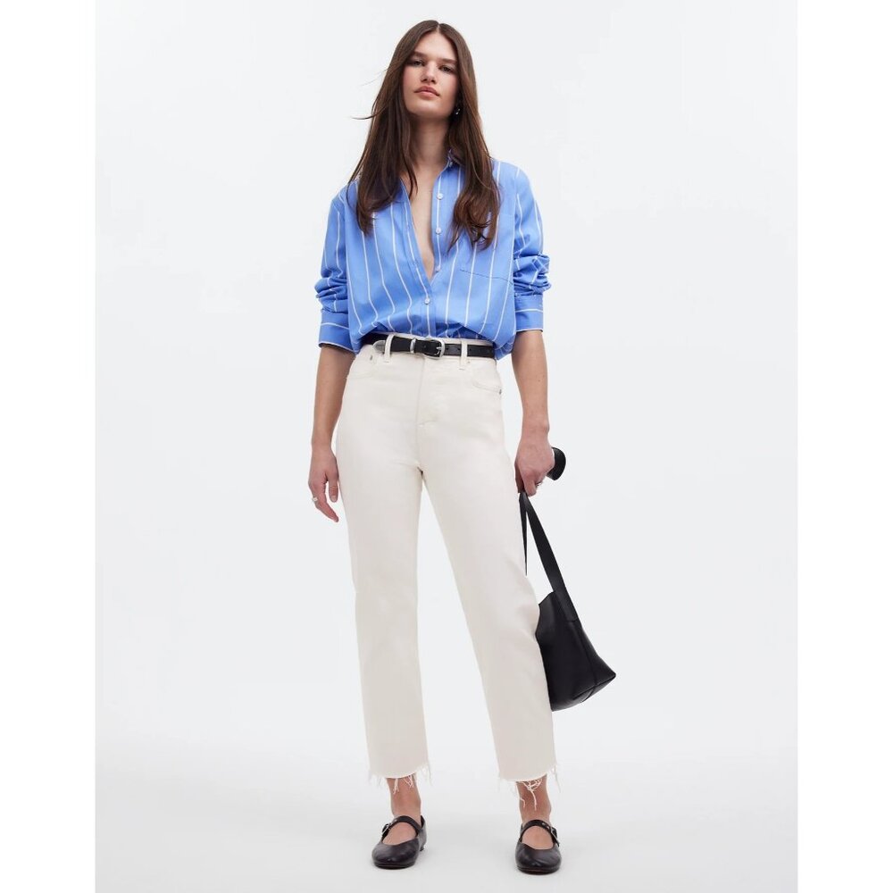 Madewell The Petite '90s Straight Crop Jean in Tile White Women's Size 25P NWT - Picture 8 of 16